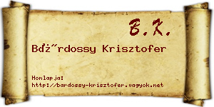 Bárdossy Krisztofer névjegykártya