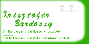 krisztofer bardossy business card